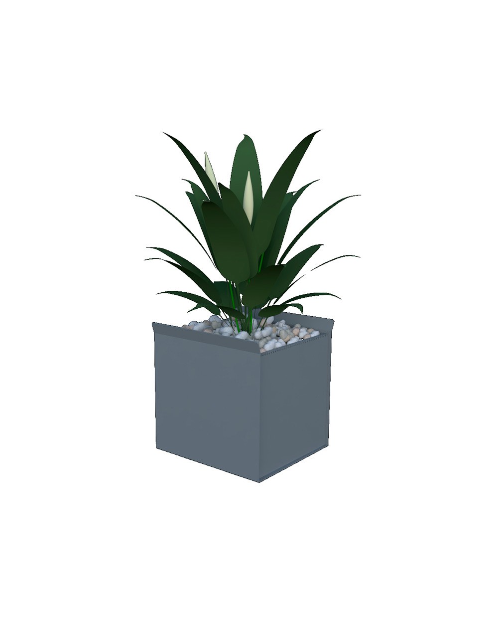 Jardinera metalica sie para plantas artificiales 350x330x300 mm