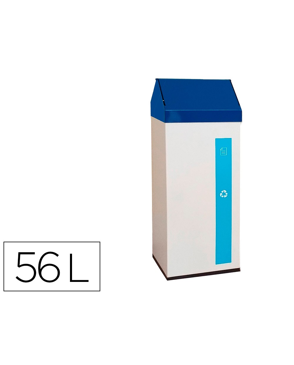 Papelera metalica sie para reciclaje con tapa balanceo 56 litros 830x315x260 mm