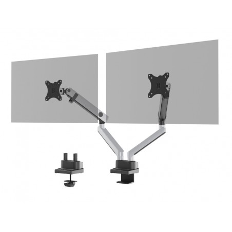 Brazo para monitor plano doble durable select plus normativa vesa con altura inclinacion y giro ajustable