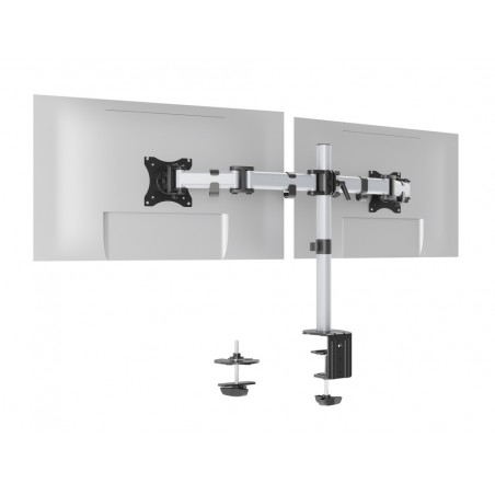 Brazo para monitor plano doble durable normativa vesa con altura inclinacion y giro ajustable hasta 27 y hasta 8