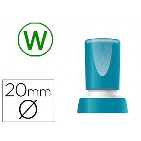 Sello x stamper quix personalizable color verde redondo diametro 20 mm q 34