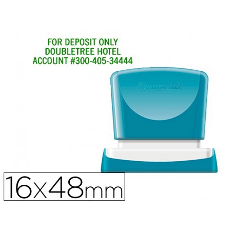 Sello x stamper quix personalizable color verde medidas 16x48 mm q 11