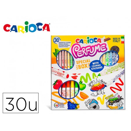 Rotulador carioca perfume caja 30 unidades colores surtidos