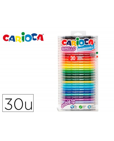 Rotulador carioca birello bipunta bolsa de 30 unidades colores surtidos