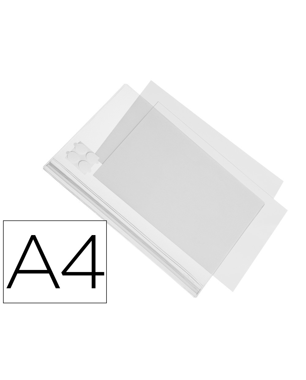 Marco porta anuncios durable adhesiva impermeable transparente din a4 pack de 5 unidades