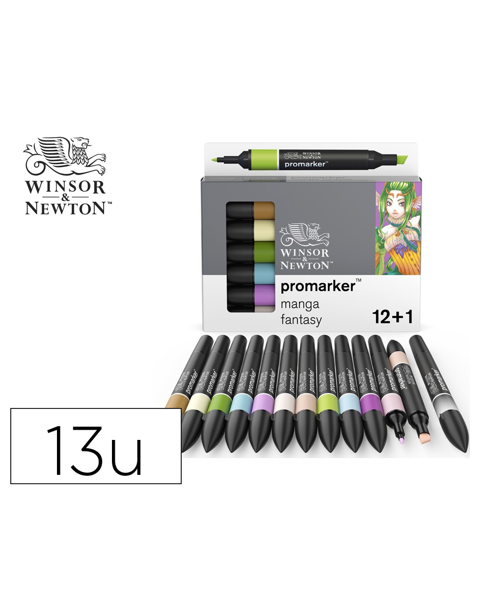 Rotuladores winsornewton promarker manga fantasy set de 121 unidades colores surtidos