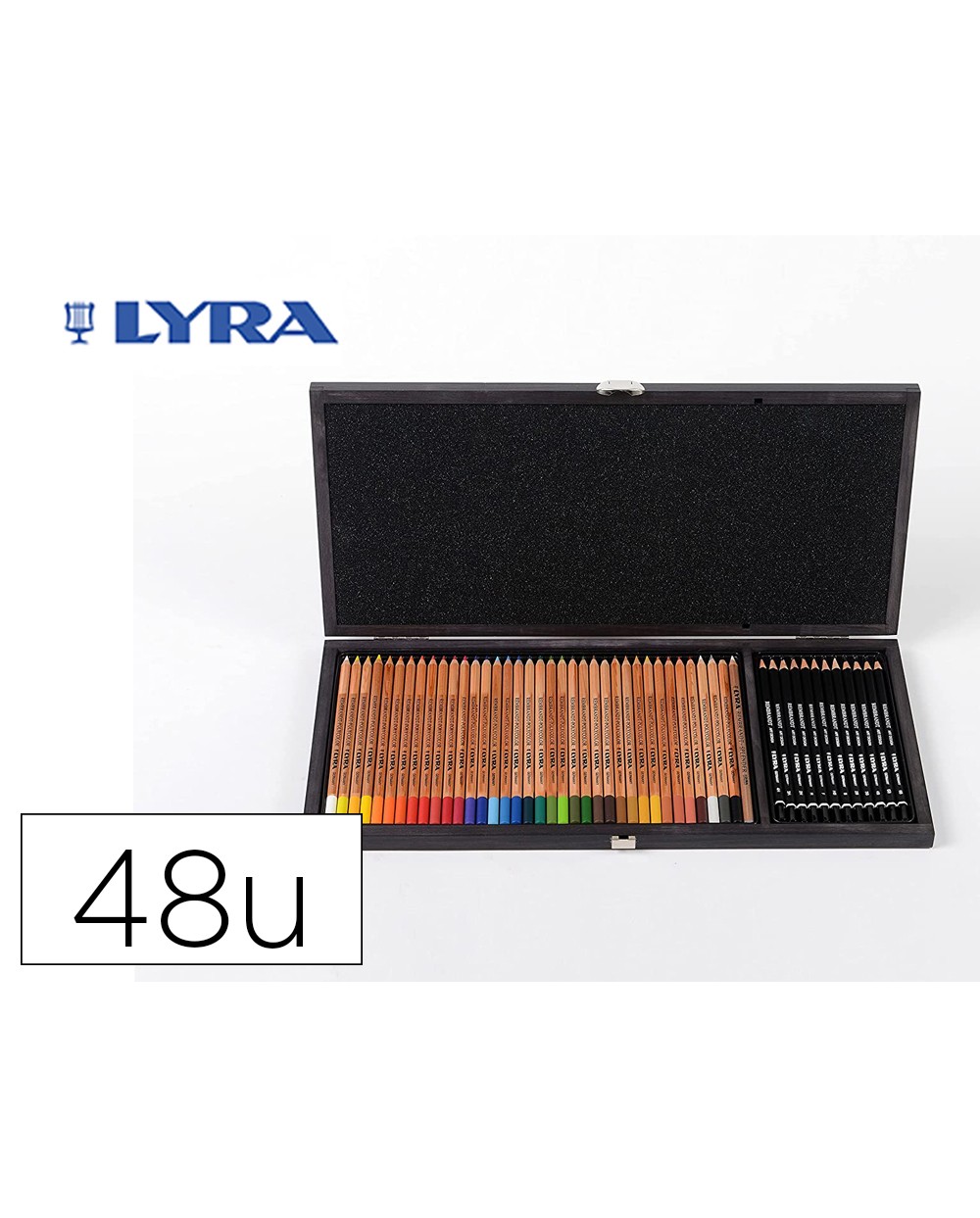 Lapices de colores lyra rembrandt polycolor 36 olores surtidos 12 lapices de grafito en maletin de madera