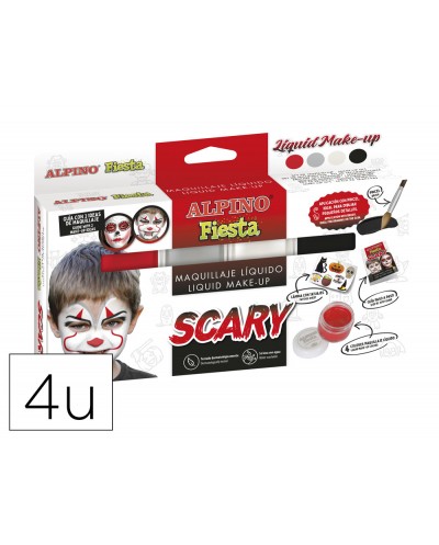 Barra de maquillaje alpino scary caja de 4 colores surtidos pincel folleto