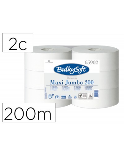 Papel higienico ofyhostel bulkysoft liso 2 capas longitud 200 mt