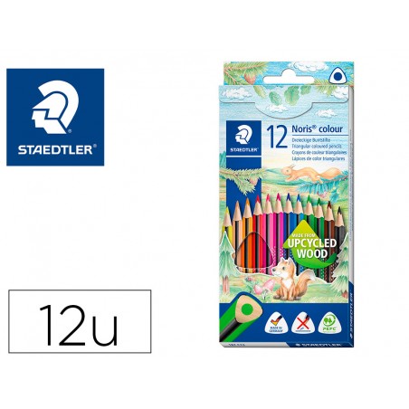 Lapices de colores staedtler noris colour slim triangular caja de 12 colores surtidos