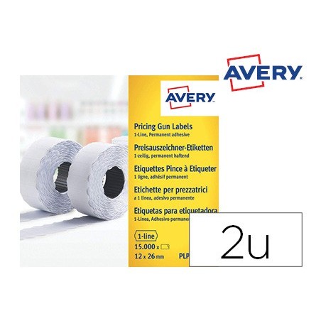 Etiqueta avery 1 linea adhesivo permanente 26x12 mm blanca rollo de 1500 unidades caja de 10 unidades
