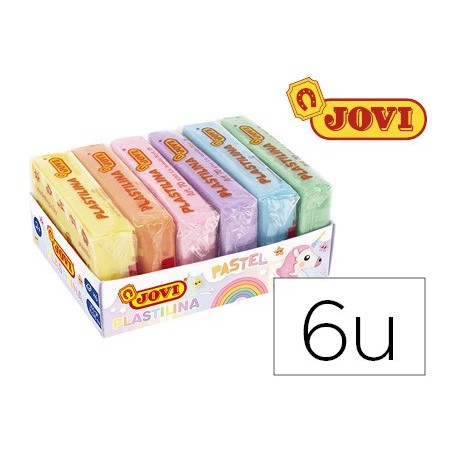 Plastilina jovi 70 surtida tamano pequeno colores pastel surtidos caja de 6 unidades 50 g