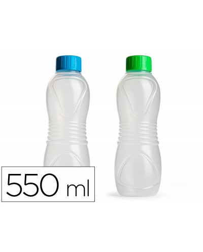 Botella plasticforte sport 100 reciclable con tapon de roscacapacidad 550 ml 70x70x210 mm