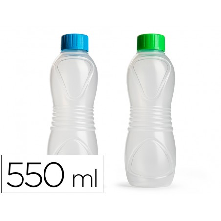 Botella plasticforte sport 100 reciclable con tapon de roscacapacidad 550 ml 70x70x210 mm