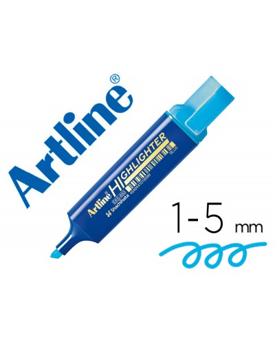 Rotulador artline fluorescente eks 600 azul punta biselada