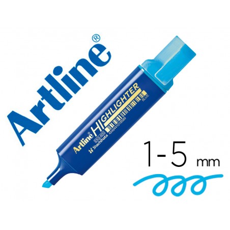 Rotulador artline fluorescente eks 600 azul punta biselada