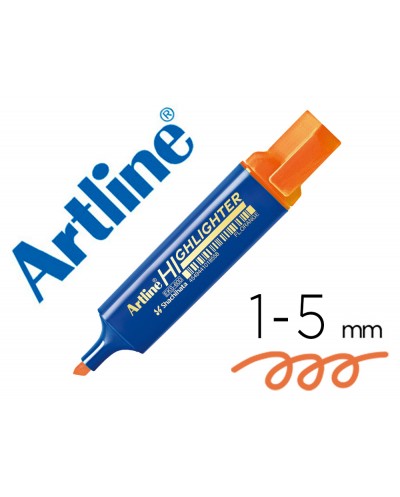 Rotulador artline fluorescente eks 600 naranja punta biselada