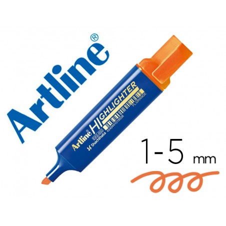 Rotulador artline fluorescente eks 600 naranja punta biselada