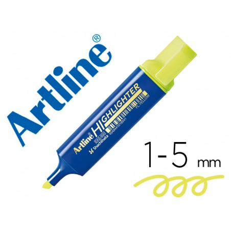 Rotulador artline fluorescente eks 600 amarillo punta biselada