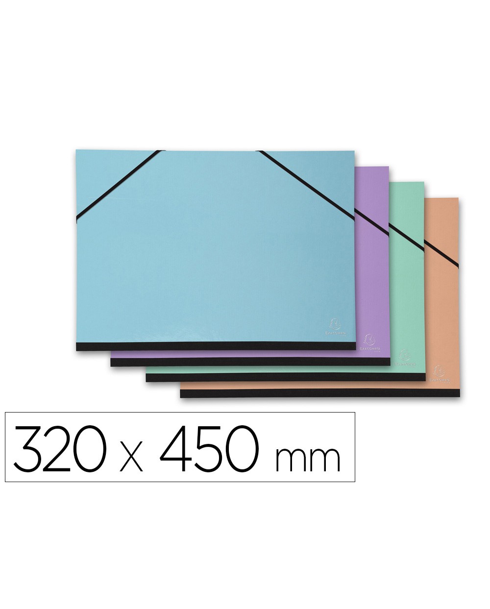 Carpeta dibujo exacompta aquarel 320x450 mm con gomas sin solapas colores pastel surtidos