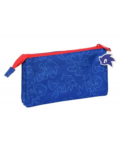 Bolso escolar portatodo safta triple sonic the hedgehog let s roll 120x220x30 mm