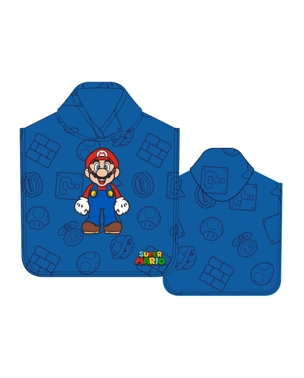 Poncho safta de microfibra super mario 1000x500 mm