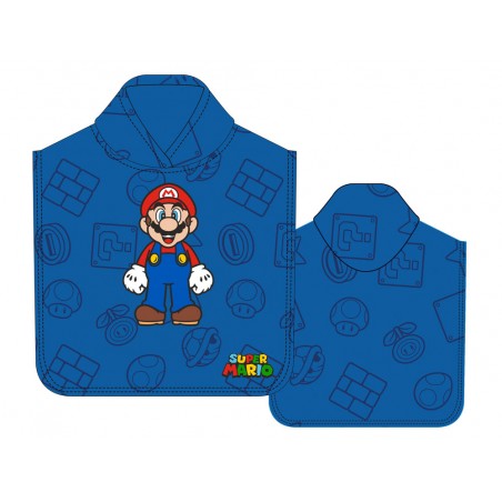 Poncho safta de microfibra super mario 1000x500 mm