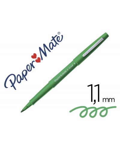 Rotulador paper mate flair original punta fibra verde