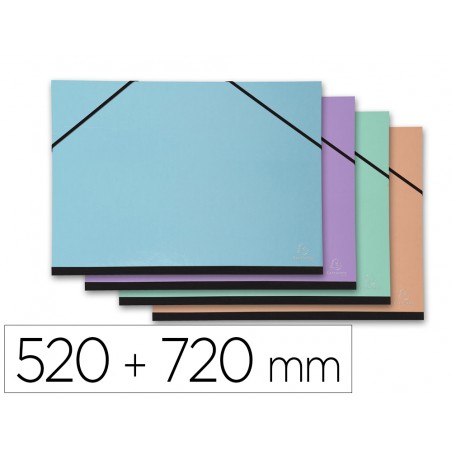 Carpeta dibujo exacompta aquarel 520x720 mm con gomas colores pastel surtidos