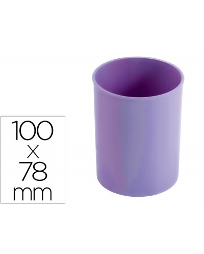 Cubilete portalapices faibo plastico color violeta pastel 78 mm diametro x 100 mm alto