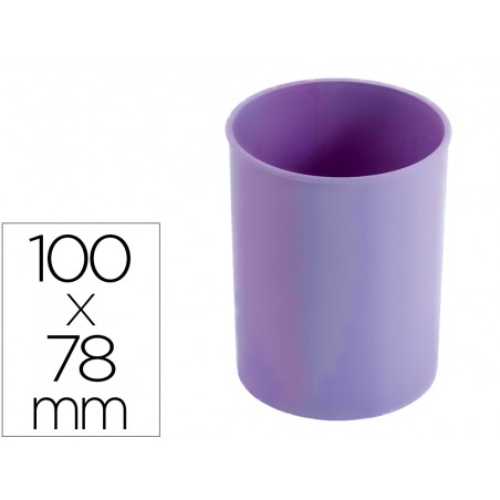 Cubilete portalapices faibo plastico color violeta pastel 78 mm diametro x 100 mm alto