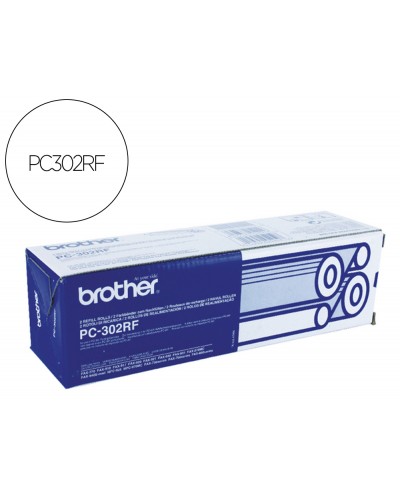 Repuesto fax brother pc302rf de transferencia termica duracion 235 paginas pack de 2 unidades