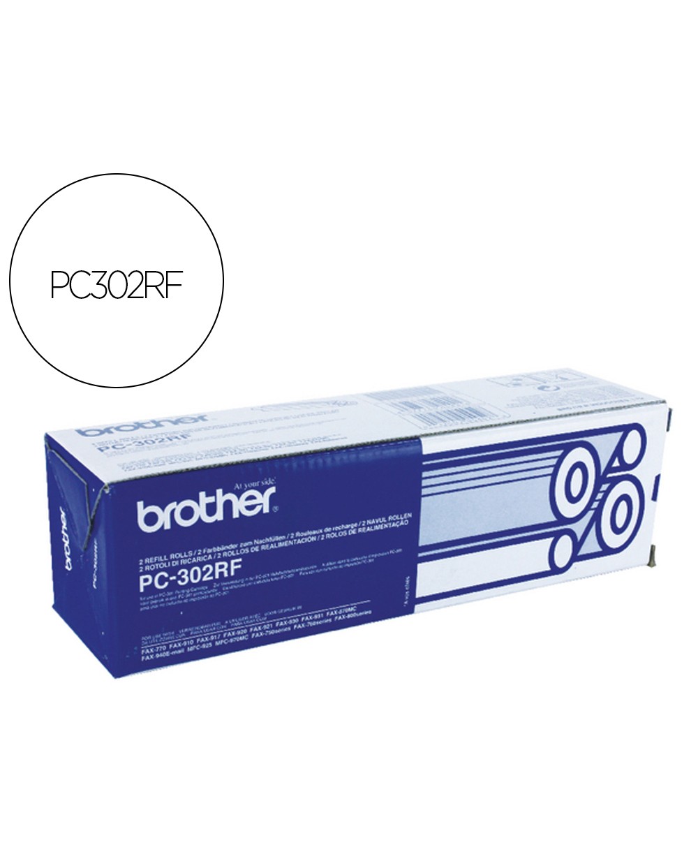 Repuesto fax brother pc302rf de transferencia termica duracion 235 paginas pack de 2 unidades