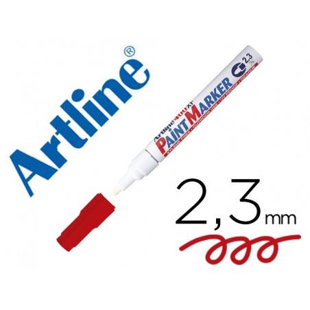Rotulador artline marcador permanente ek 400 xf rojo punta redonda 23 mm metal caucho y plastico