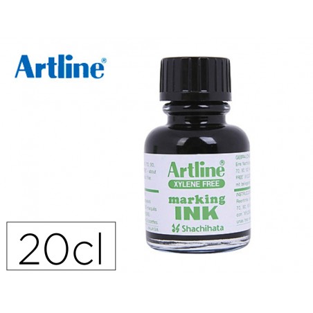 Tinta rotulador artline esk 20 negro frasco de 20 cc sin xileno