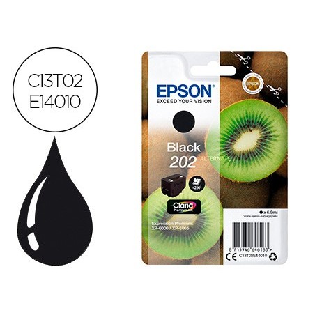 Ink jet epson 202 xp 6000 xp 6005 xp 6100 xp 6105 negro 250 pag