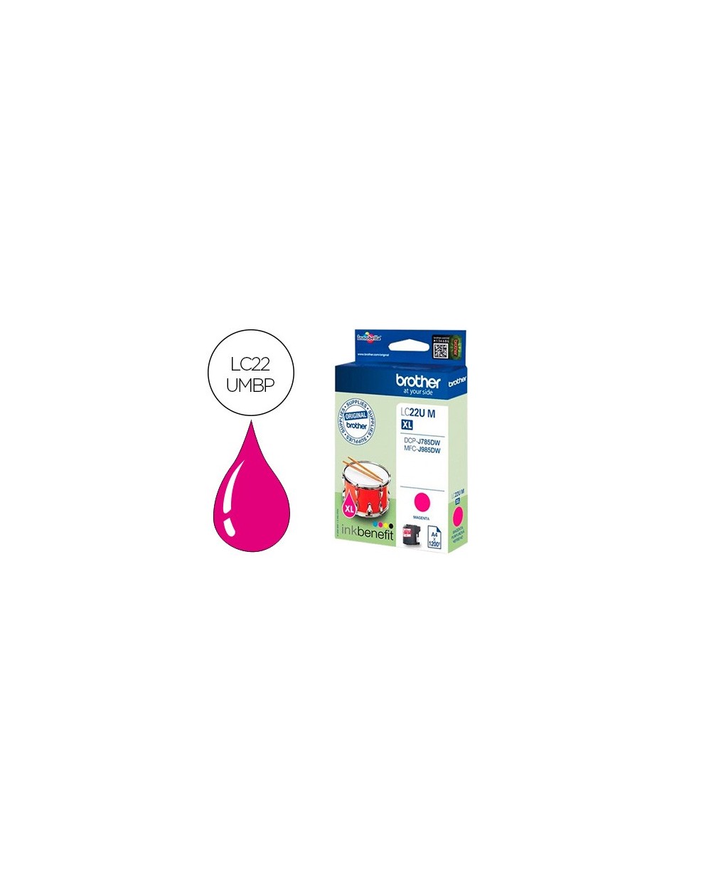 Ink jet brother lc22umbp xl dcp j785dw dcp j785dwxl mfc j985dw mfc j985dw magenta 1200 pag