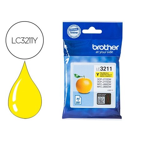 Ink jet brother lc3211y dcp j572 dcp j772 dcp j774 mfc j890 mfc j895 amarillo 200 pag