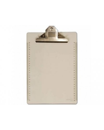 Portanotas office box din a4 con pinza jumbo y cuadricula cristal transparente
