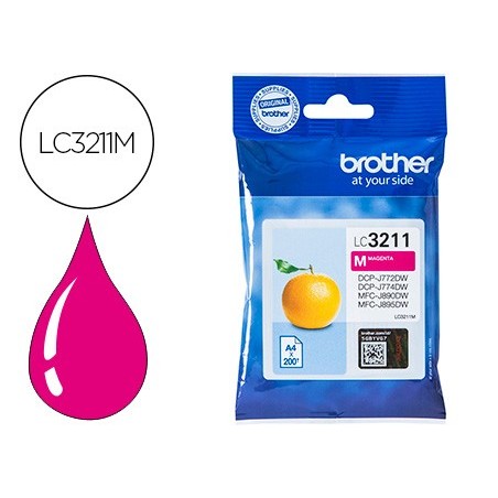 Ink jet brother lc3211m dcp j572 dcp j772 dcp j774 mfc j890 mfc j895 magenta 200 pag