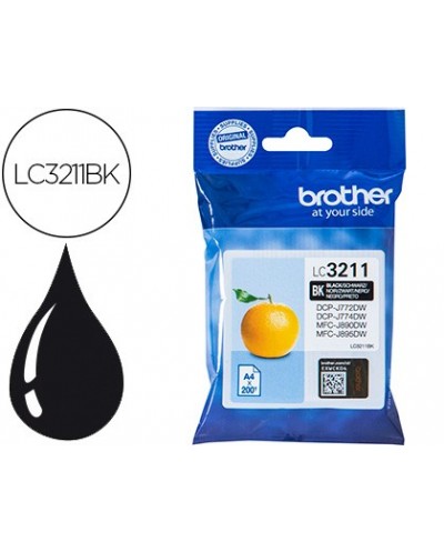 Ink jet brother lc3211bk dcp j572 dcp j772 dcp j774 mfc j890 mfc j895 negro 200 pag