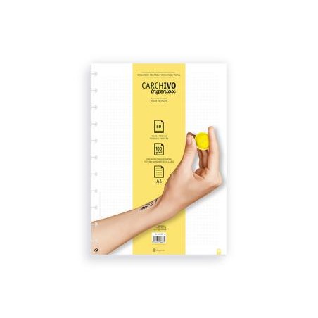 Recambio carchivo para cuaderno ingeniox din a5 50 hojas dots