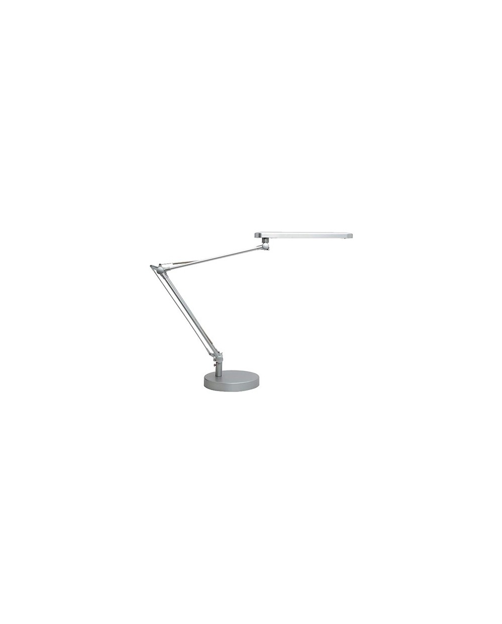 Lampara de escritorio unilux mambo led 56w doble brazo articulado abs y aluminio gris metalizado base 19 cm