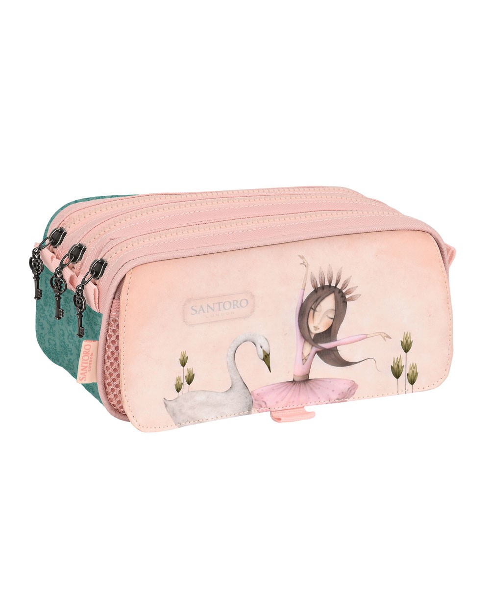 Bolso escolar portatodo safta triple big mirabelle swan lake 100x215x80 mm