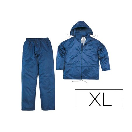 Conjunto de lluvia deltaplus 400 poliester pvc azul marino talla xl