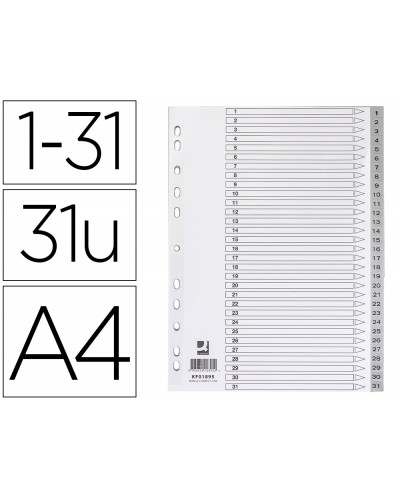 Separador numerico q connect plastico 1 31 juego de 31 separadores din a4 multitaladro