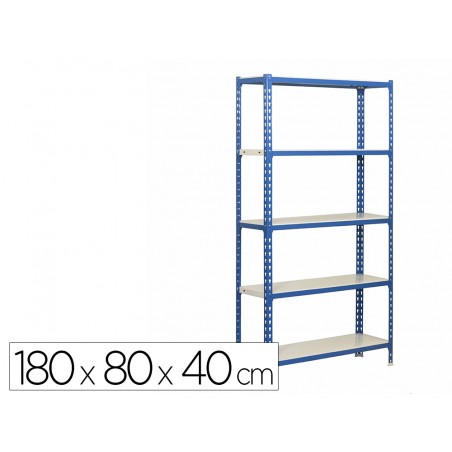 Estanteria metalica simonrack simon click mini 5 400 color azul blanco 5 estantes 180 kg por estante 180x80x40 cm