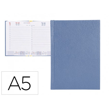 Agenda encuadernada liderpapel corfu 15x21 cm 2024 dia pagina color azul claro papel 60 gr