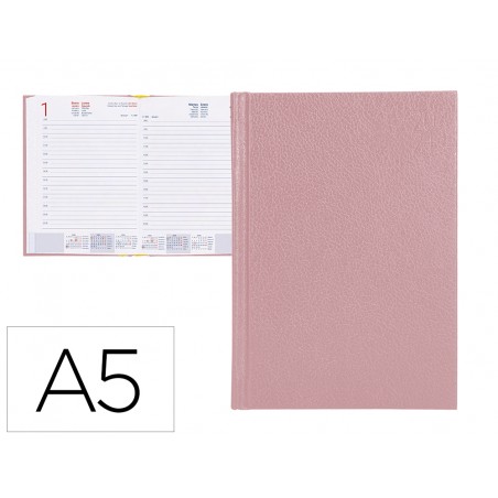 Agenda encuadernada liderpapel corfu 15x21 cm 2024 dia pagina color nude papel 60 gr