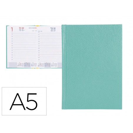 Agenda encuadernada liderpapel corfu 15x21 cm 2024 dia pagina color menta papel 60 gr